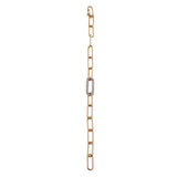 Bracelets 14K Paper Clip Bracelet with One Large Micro-Pave Diamond Link