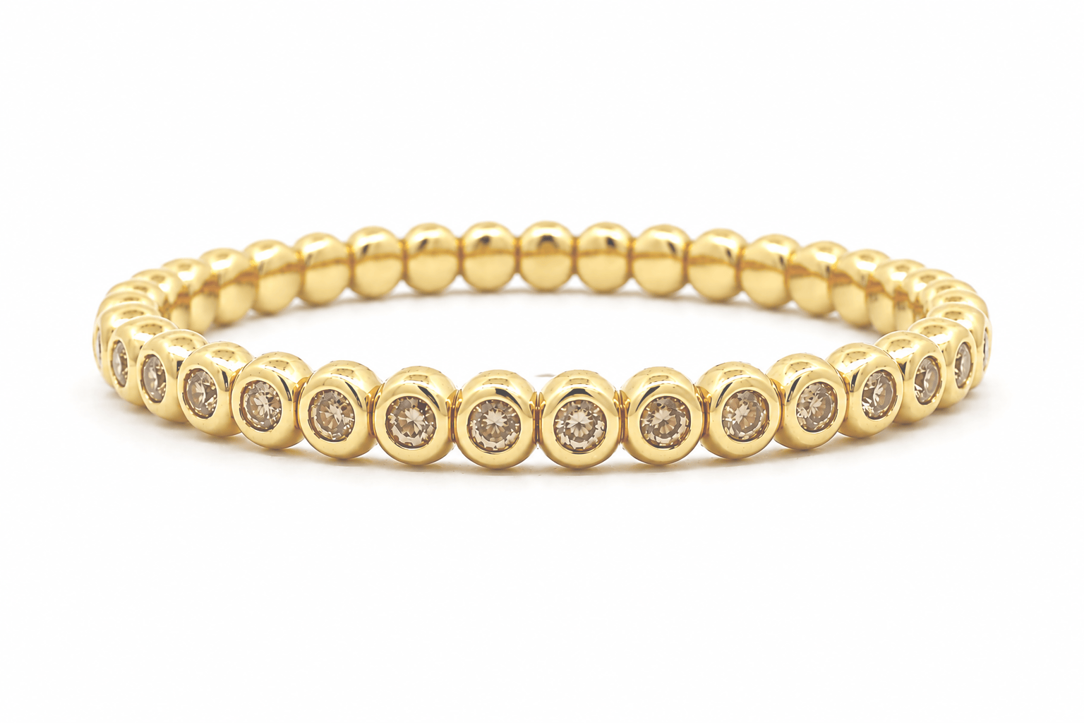 Bracelets 18K Gold And Desert Diamond Bezel Set Stretch Bracelet