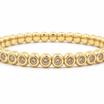 Bracelets 18K Gold And Desert Diamond Bezel Set Stretch Bracelet