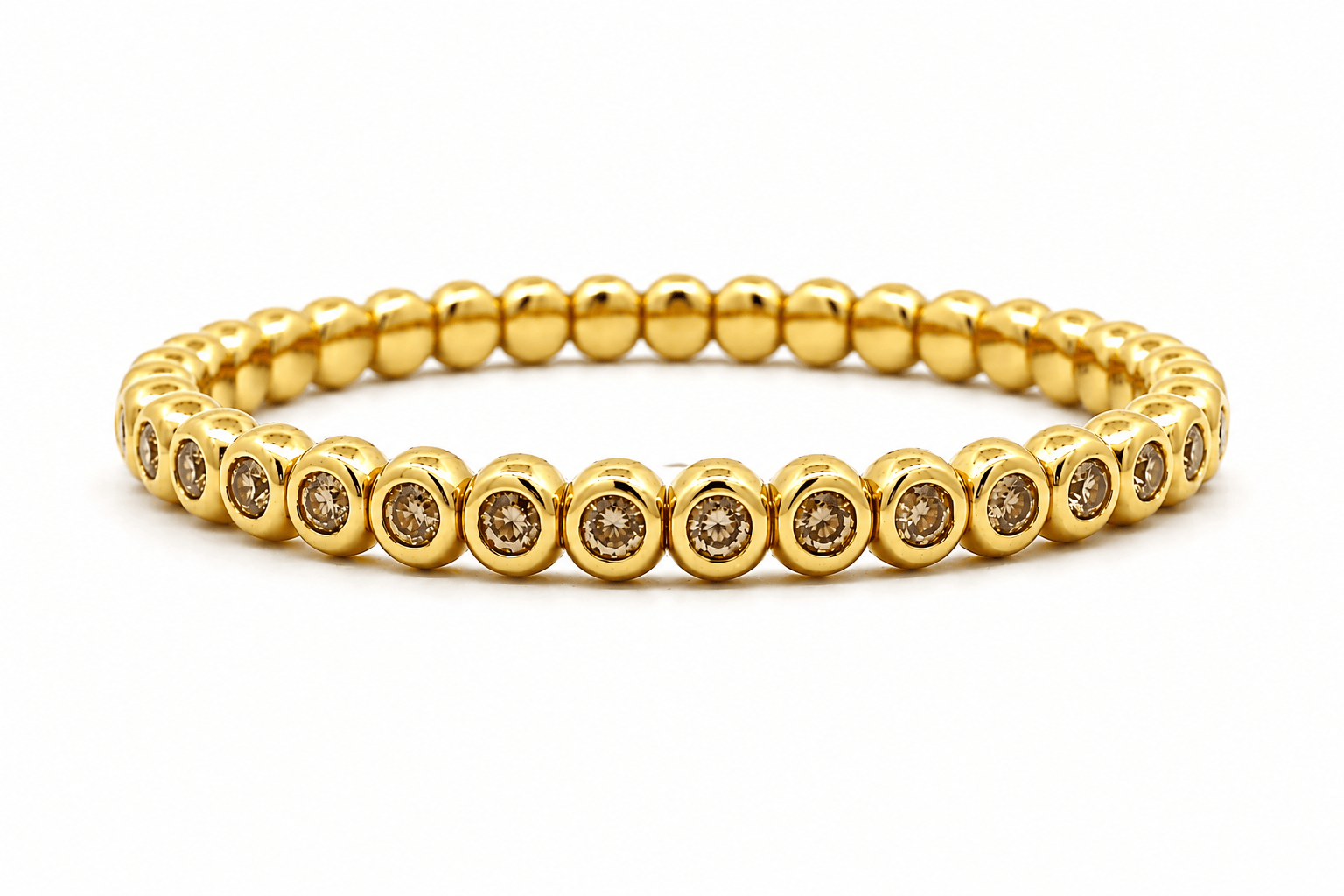 Bracelets 18K Gold And Desert Diamond Bezel Set Stretch Bracelet