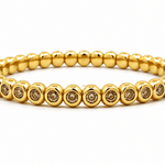 Bracelets 18K Gold And Desert Diamond Bezel Set Stretch Bracelet