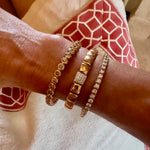 Bracelets 18K Gold And Pave Diamond Milano Stretch Bracelet