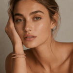 Bracelets 18K Gold And Pink Sapphire Bezel Set Stretch Tennis Bracelet