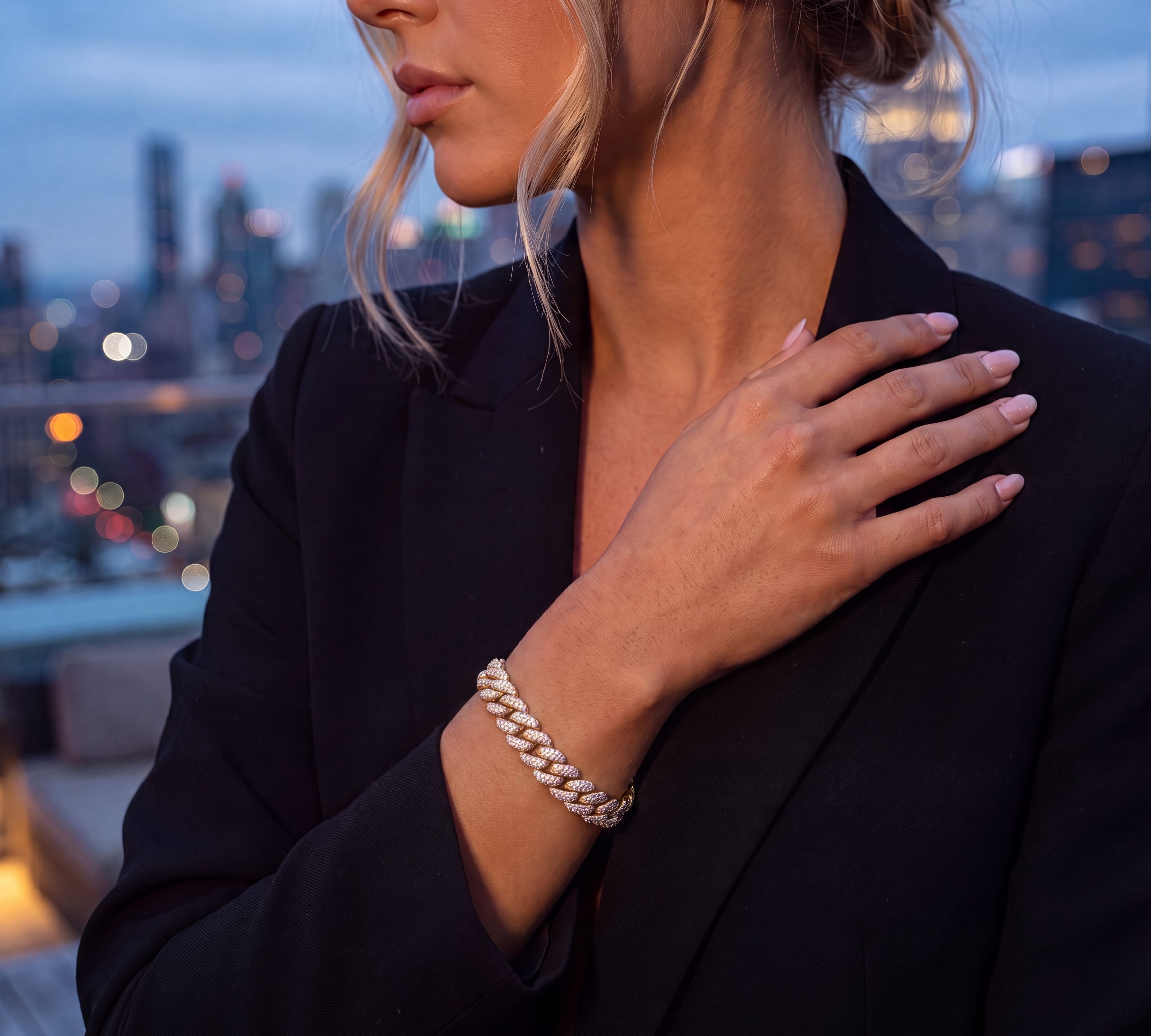 Bracelets 18K Gold and Puffy Micro-Pave Diamond Cuban Chain Bracelet Signature Piece