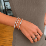 Bracelets 18K Gold And White Diamond Bezel Set Stretch Bracelet