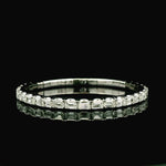 Bracelets 18K Gold East West Stretch Emerald Cut Diamond Tennis Bracelet, 15+ Carats