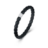Bracelets 18K Gold Over Ceramic and Diamond Barrel Stretch Bracelet