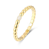 Bracelets 18K Gold Over Ceramic and Diamond Barrel Stretch Bracelet
