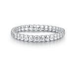Bracelets 18K Gold Over Ceramic and Diamond Bezel Stretch Tennis Bracelet