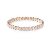 Bracelets 18K Gold Over Ceramic and Diamond Bezel Stretch Tennis Bracelet, Lab Grown