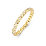 Bracelets 18K Gold Over Ceramic and Diamond Bezel Stretch Tennis Bracelet, Lab Grown