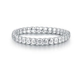 Bracelets 18K Gold Over Ceramic and Diamond Bezel Stretch Tennis Bracelet, Lab Grown