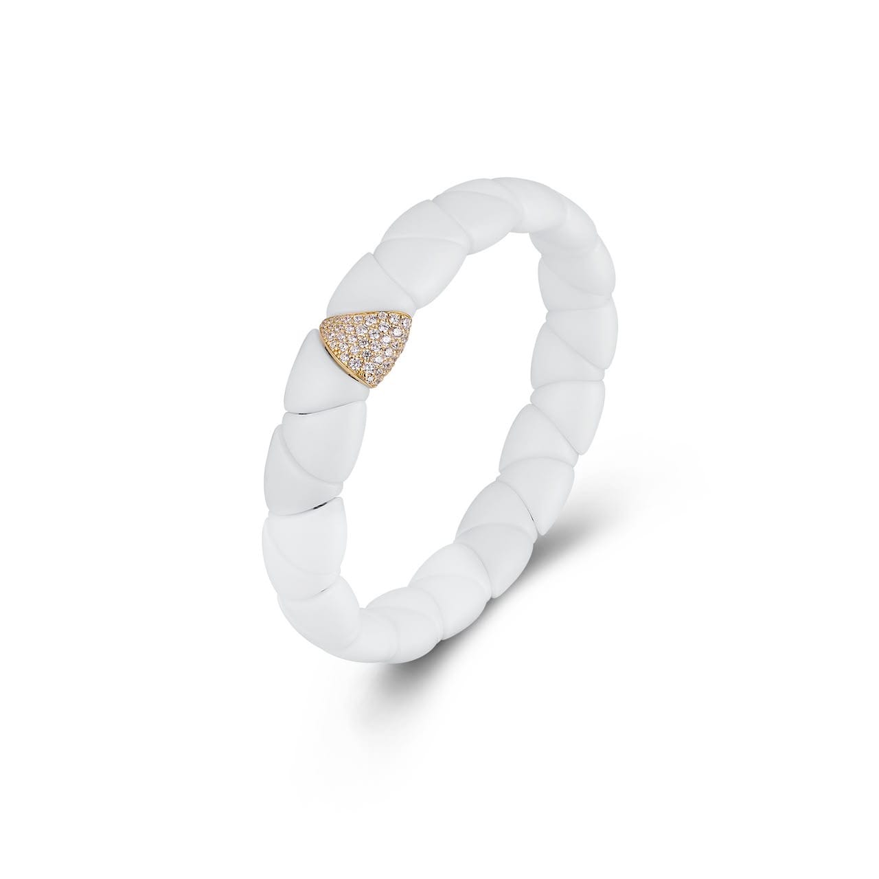 Bracelets 18K Gold Over Ceramic and Diamond Triangle Stretch Bracelet
