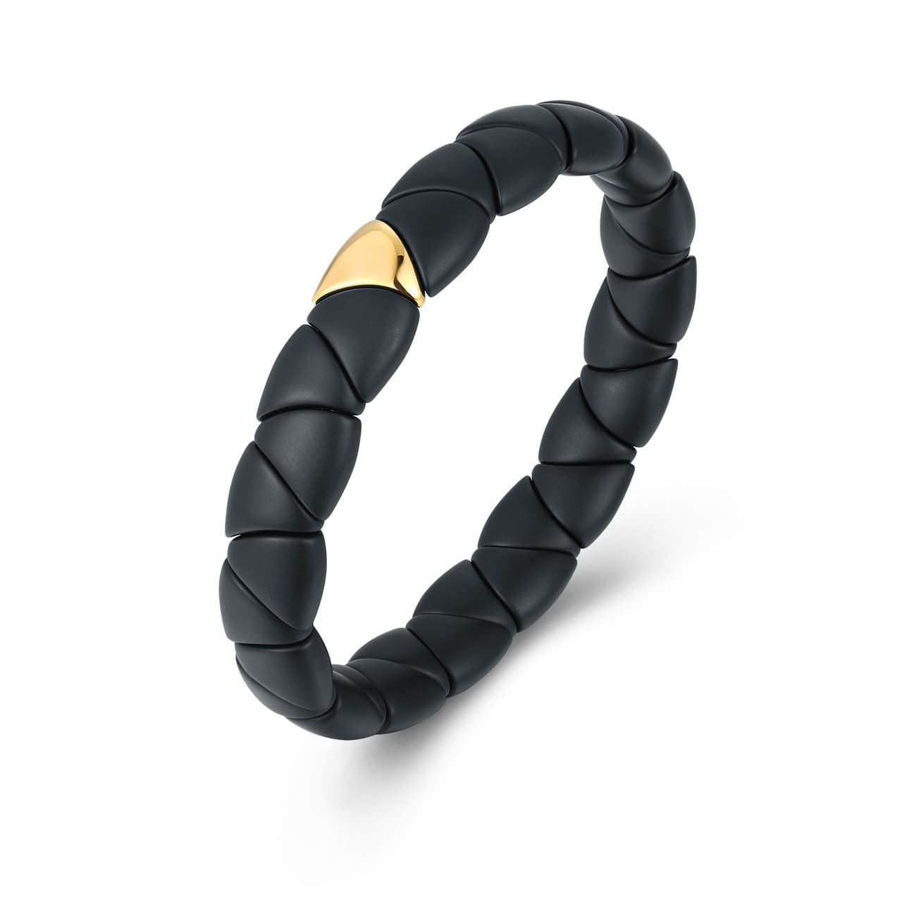 Bracelets 18K Gold Over Ceramic and Diamond Triangle Stretch Bracelet