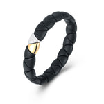 Bracelets 18K Gold Over Ceramic and Diamond Triangle Stretch Bracelet