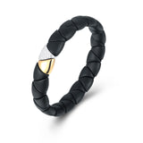 Bracelets 18K Gold Over Ceramic and Diamond Triangle Stretch Bracelet
