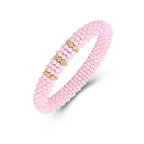 Bracelets 18K Gold Puffy Color Ceramic and Diamond Wave Stretch Bracelet