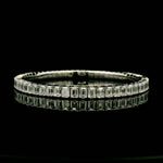 Bracelets 18K Gold Stretch Emerald Cut Diamond Tennis Bracelet, 4-prong, Lab Grown