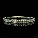 Bracelets 18K Gold Stretch Emerald Cut Diamond Tennis Bracelet, 4-prong, Lab Grown