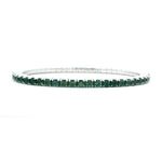 Bracelets 18K Gold Stretch Half Teal Sapphire And Half Round Diamond Tennis Bracelet, Oval Shape, Natural Mined Diamonds
