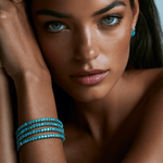 Bracelets 18K Gold Stretch Paraiba Tourmaline Tennis Bracelet, 2.25-8.58 Carats