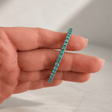 Bracelets 18K Gold Stretch Paraiba Tourmaline Tennis Bracelet, 2.25-8.58 Carats