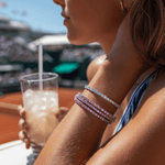 Bracelets 18K Gold Stretch Pink Sapphire Tennis Bracelet, 8.55-18 Carats