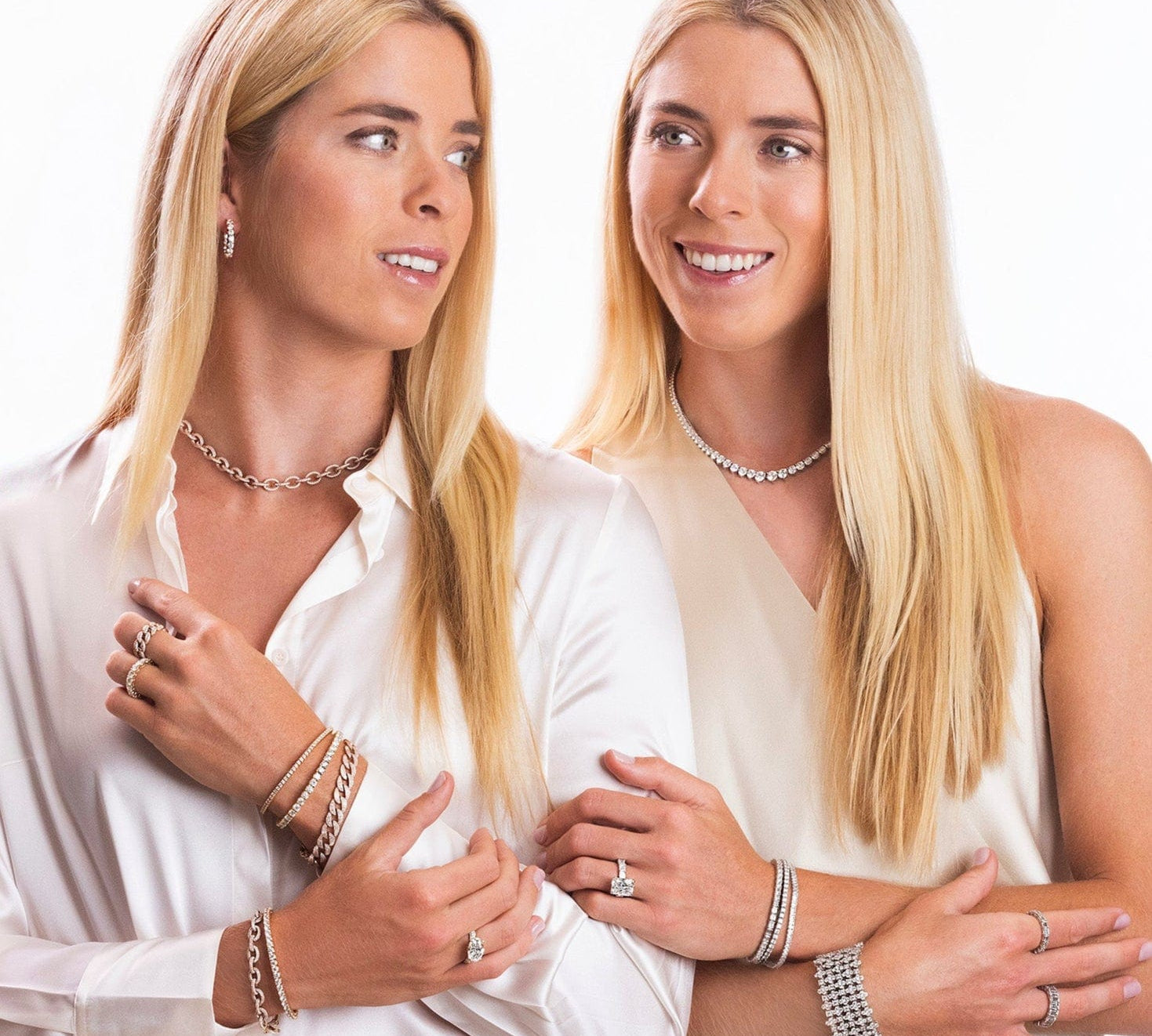 Bracelets 18K Gold Stretch Round Diamond Tennis Bracelet, 8.0 Carats, Natural Mined Diamonds
