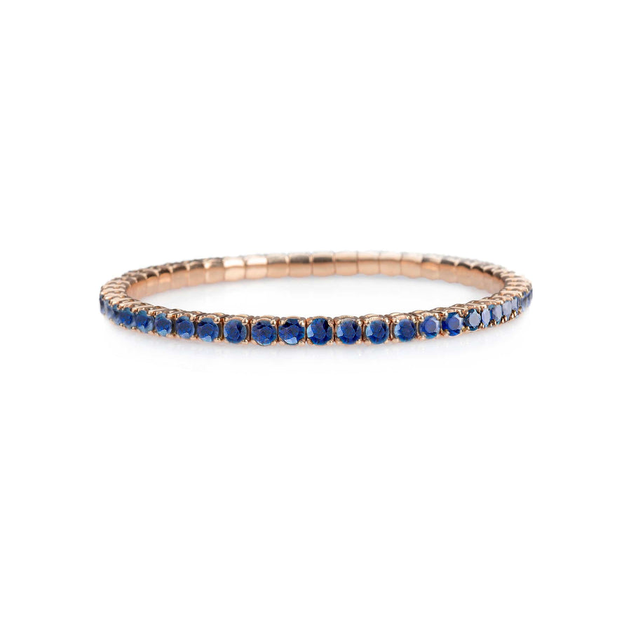Bracelets 18K Gold Stretch & Stack Blue Sapphire Tennis Bracelet, 2.25-8.58 Carats