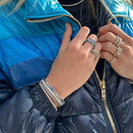 Bracelets 18K Gold Stretch & Stack Sky Blue Sapphire Tennis Bracelet, 8.55-18 Carats