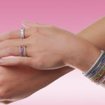 Bracelets 18K Stretch Blue Sapphire Ombre Tennis Bracelet, 2.5 Carats