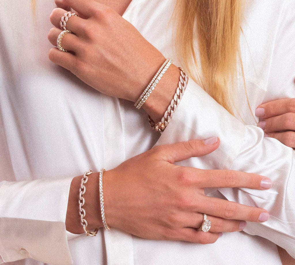 Bracelets 18K Stretch Round Diamond Tennis Bracelet, 6.0 Carats, Lab Grown
