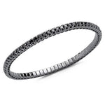 Bracelets 18K Stretch & Stack Black Round Diamond Tennis Bracelet, 6.75-16.2 Carats