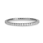 Bracelets 18K Stretch & Stack Round Diamond Tennis Bracelet, 6.0 Carats, Natural Mined Diamonds