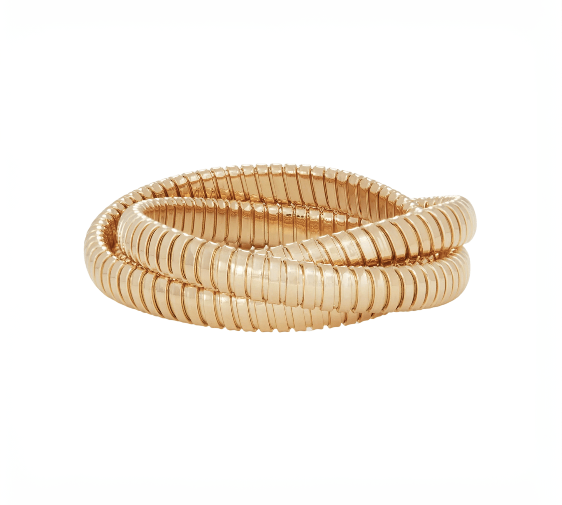 Bracelets 6.5" / Rose Gold / 14K 14K Gold Triple Rolling Ribbed Bracelet