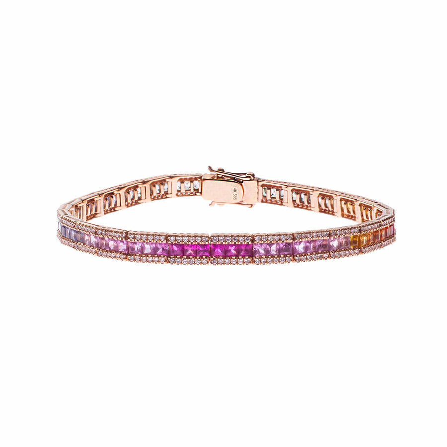 Rainbow Gemstone Bangle - Nuha Jewelers