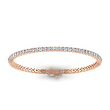 Bracelets 6" / Rose Gold / 14K 14K or 18K Gold Diamond Medium/Large Tennis Bracelet 4 ct 4-prong setting, Lab Grown