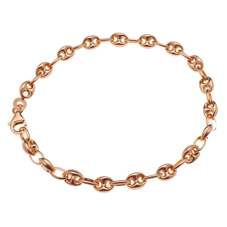 Bracelets 6" / Rose Gold 14K Gold Anchor Chain Bracelet 5mm