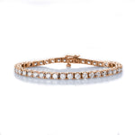 Bracelets 6" / Rose Gold / 14K Large 14K Gold and Diamond Tennis Bracelet 4-Prong Setting