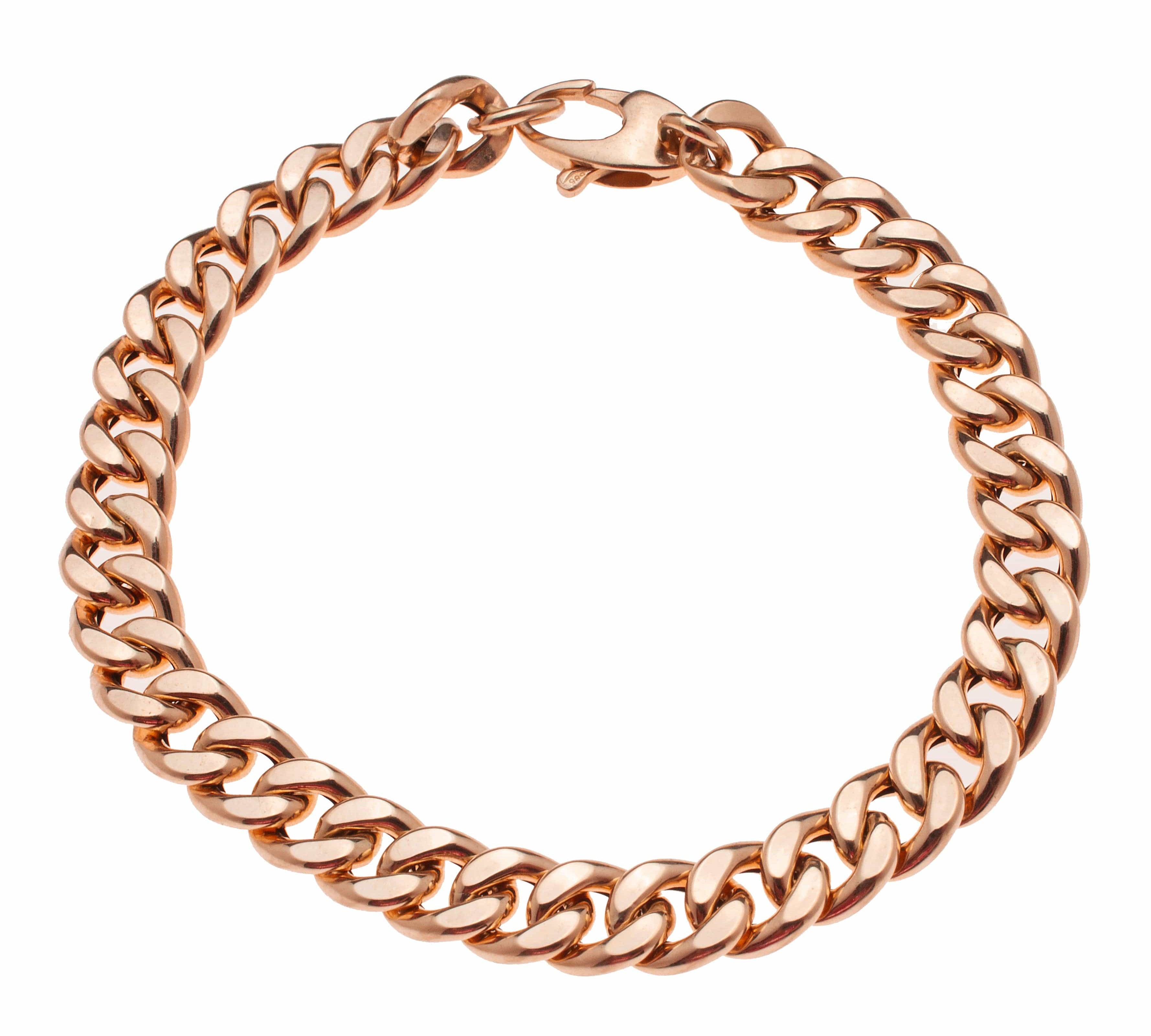 Bracelets 6" / Rose Gold Flat Cuban Link 14K Gold Bracelet 6.5mm