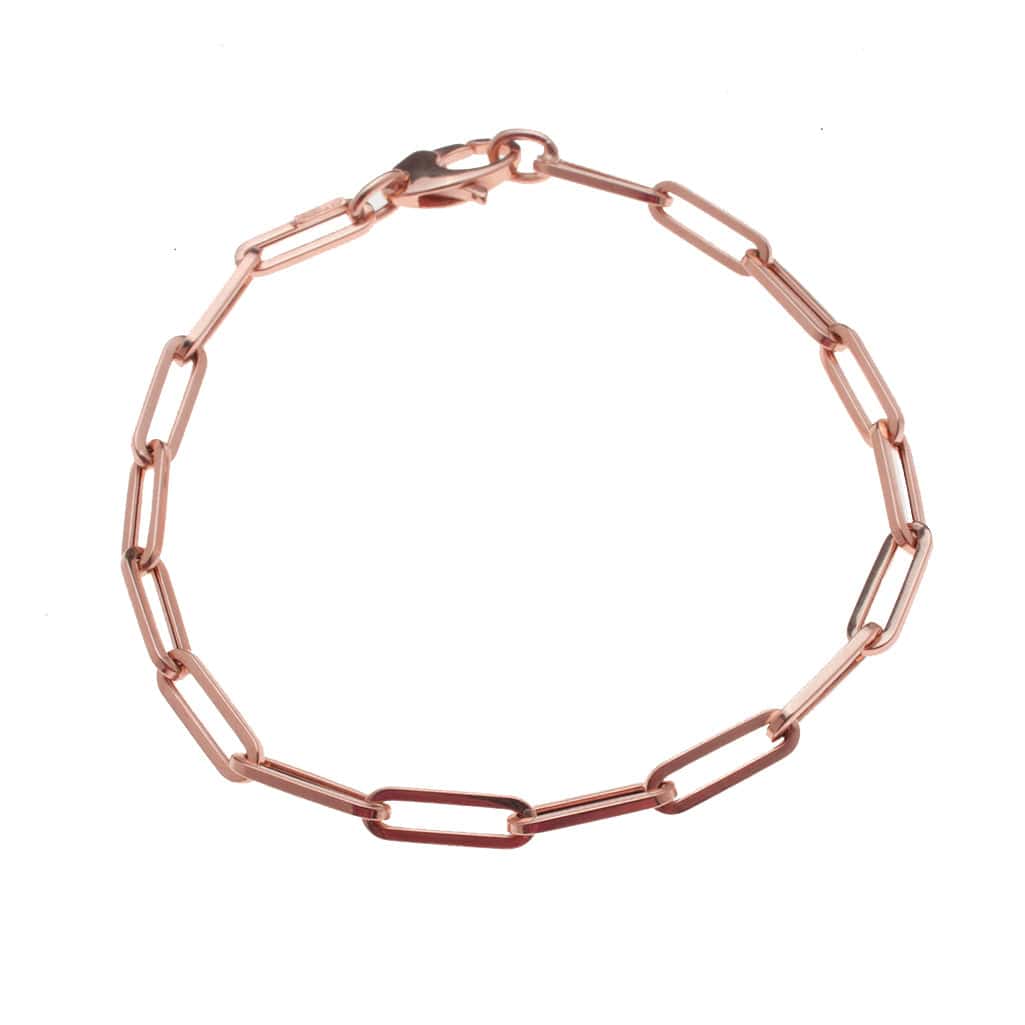 Bracelets 6" / Rose Gold Large 14K Gold Paper Clip Link Bracelet