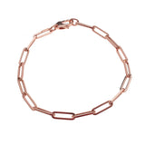 Bracelets 6" / Rose Gold Large 14K Gold Paper Clip Link Bracelet