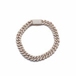 Bracelets 6" / Rose Gold Medium 14K Gold Jagged Cuban Link Micro-Pave Diamonds and Diamond Clasp