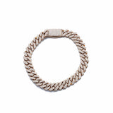 Bracelets 6" / Rose Gold Medium 14K Gold Jagged Cuban Link Micro-Pave Diamonds and Diamond Clasp