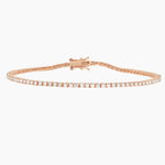 Bracelets 6" / rose gold Mini 14K Gold and Diamond Tennis Bracelet  1-1.3 ct 4-Prong Setting