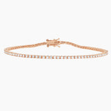 Bracelets 6" / rose gold Mini 14K Gold and Diamond Tennis Bracelet  1-1.3 ct 4-Prong Setting