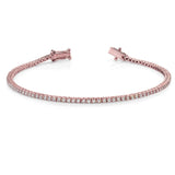 Bracelets 6" / Rose Gold Small 14K Gold and Diamond Tennis Bracelet
