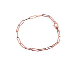 Bracelets 6" / Rose Gold Small 14K Gold Paper Clip Link Bracelet 2mm