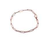 Bracelets 6" / Rose Gold Small 14K Gold Paper Clip Link Bracelet 2mm