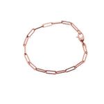 Bracelets 6" / Rose Gold Small 14K Gold Paper Clip Link Bracelet, no clasp